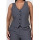 thumbnail image 4 of Camiseta Sin Mangas Con Cuello En V Botones Y Botones Color Carbón (para Mujer), 4 of 5