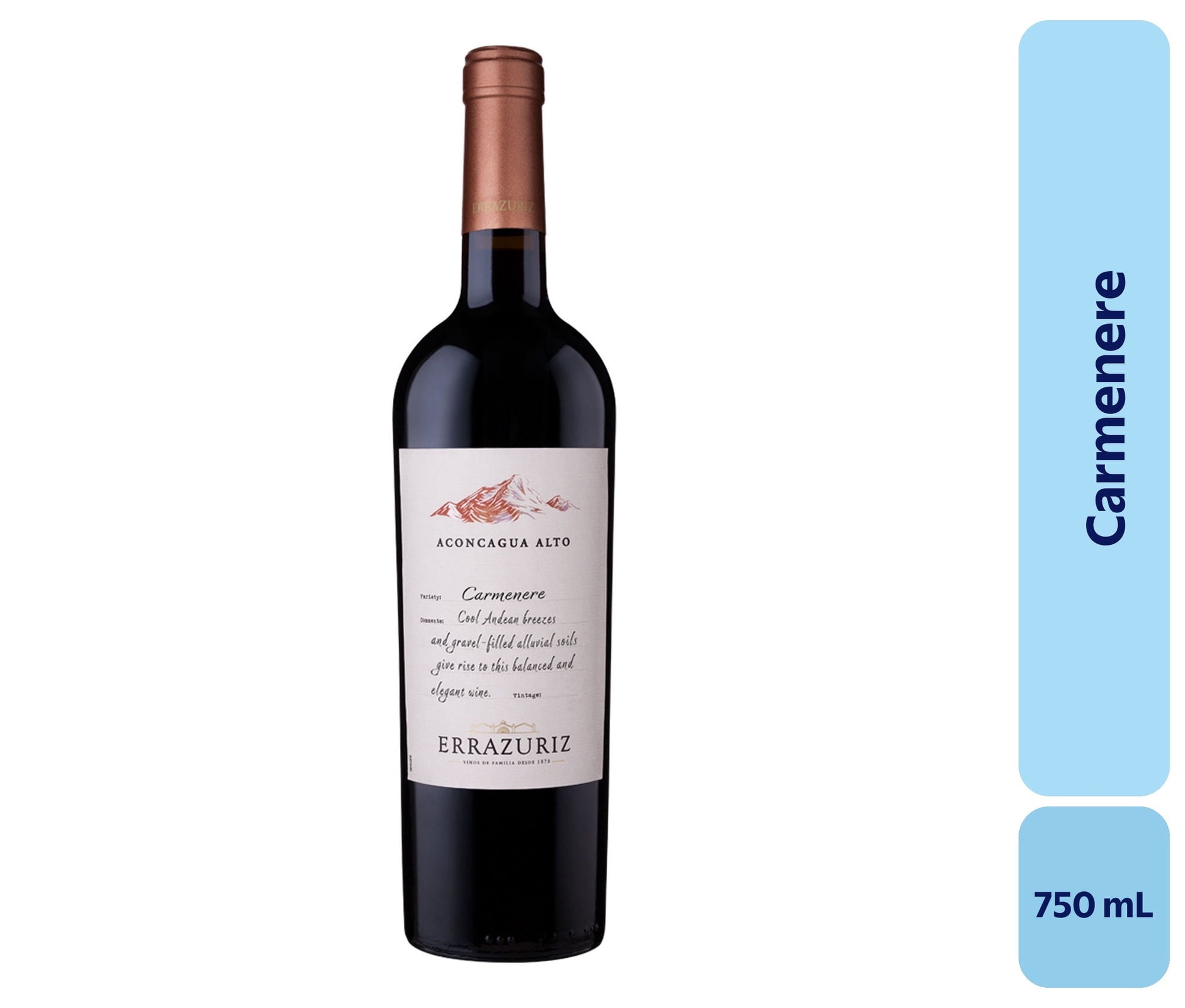 Vino Carménère Botella 750 mL Errazuriz