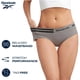 thumbnail image 2 of Pack de 5 braguitas Hipster Reebok para mujer, talla grande, gris jaspeado, 2 of 6