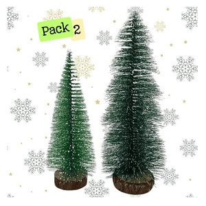 Genérico - Pack 2 Minis Árbol De Navidad Cedro Verde Para Escritorio Navidad 2025
