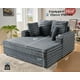 thumbnail image 3 of Chaise Lounge VanAcc tapizado de felpa de 135 cm, color gris, 3 of 3