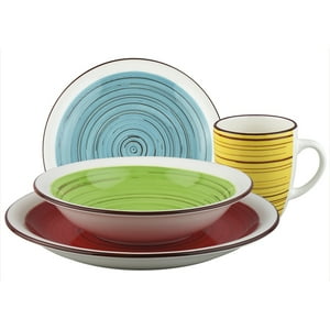 Juego De Vajilla Cerámica 24 Piezas Multicolor Fantuzzi