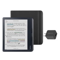Ereader Kobo Libra De Color Negro Con Paquete De Funda Y Adaptador De Corriente Alterna