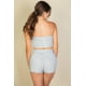 thumbnail image 2 of Saronite Conjunto de 2 Piezas de Top y Shorts sin Tirantes de Algodón Elástico de Color Liso, Color Verde Bahía (para Mujer), 2 of 5