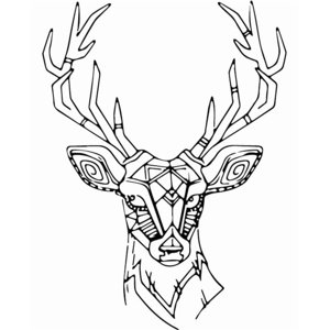 Rienda Libre Graphics - Decomural Aztec Deer Woodland Animals Ws-35528