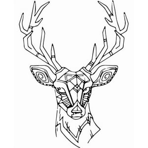 Rienda Libre Graphics - Decomural Aztec Deer Woodland Animals Ws-35528