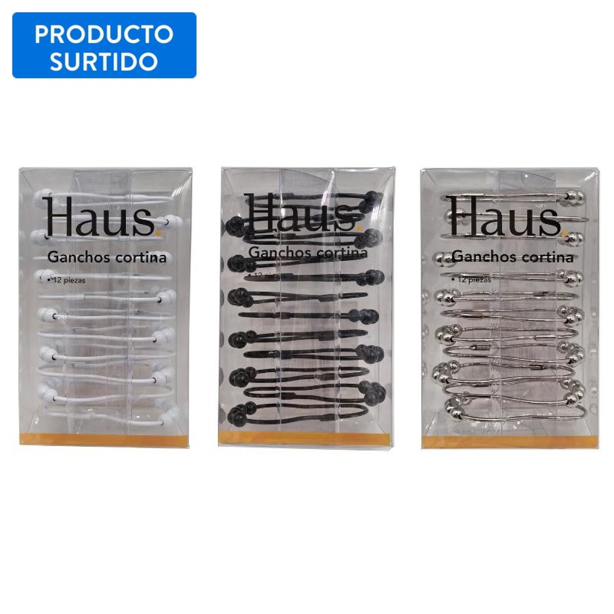 Set 12 Ganchos Metal Cortina 1 Un Haus