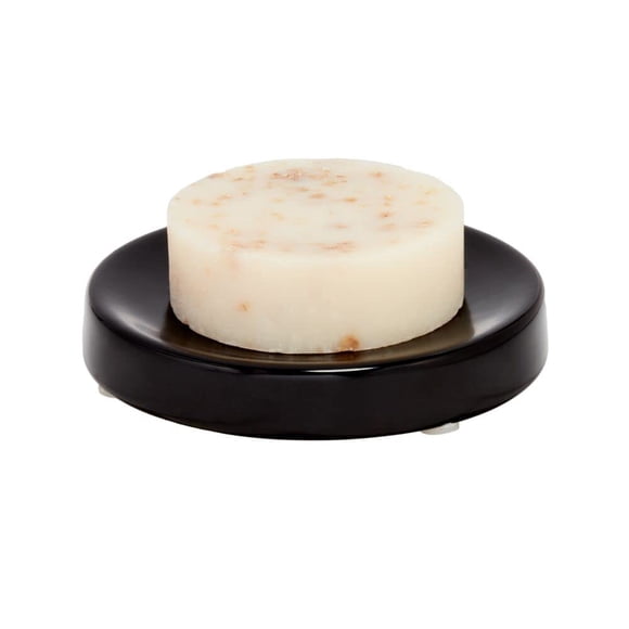Jabonera InterDesign Ceramic Earth Matte Black 11x11x2 cm