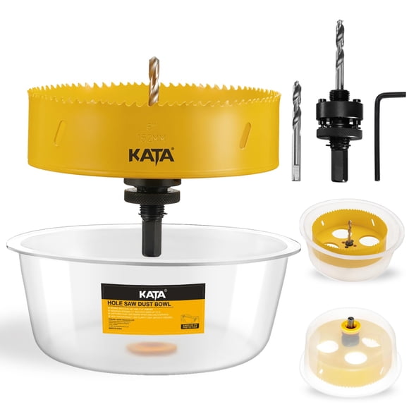 Sierra perforadora KATA para luces empotradas de 15 cm con cuenco para polvo y broca