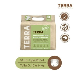 Terra - Pañales Biodegradables Talla G 18 Un