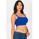 thumbnail image 3 of Saronite Top Corto de Tirantes Finos con Cuello Halter y Estampado de Canalé Liso, Talla Real (Mujer), 3 of 5