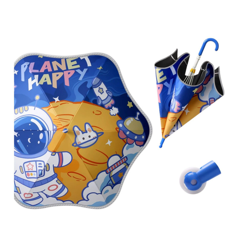 Babyluna - Paraguas Sombrilla Infantil Para Lluvia Y Sol Ultra Resistente Astronauta