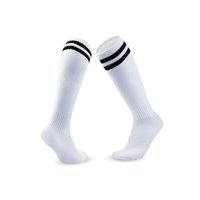 Genérico - Calcetines Futbol Pack 10X Calidad A - Blanco Rayas Negras