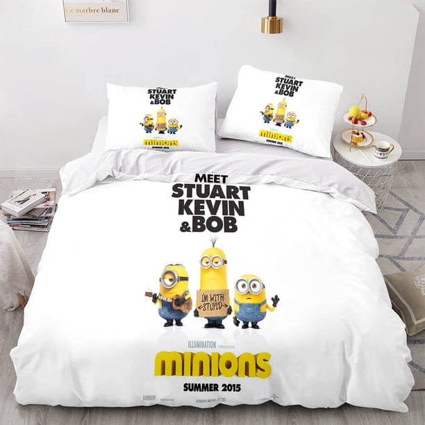 Despicable Me Cute Minions Bedding Sets Comforter Cover Bed Cover Duvet Cover Pillow Case 2-3 Pieces Sets Kids Bedroom Decor