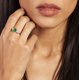 thumbnail image 2 of Anillo BERTHA Juliet chapado en oro blanco de 18 quilates con circonita cúmulo verde, 2 of 3