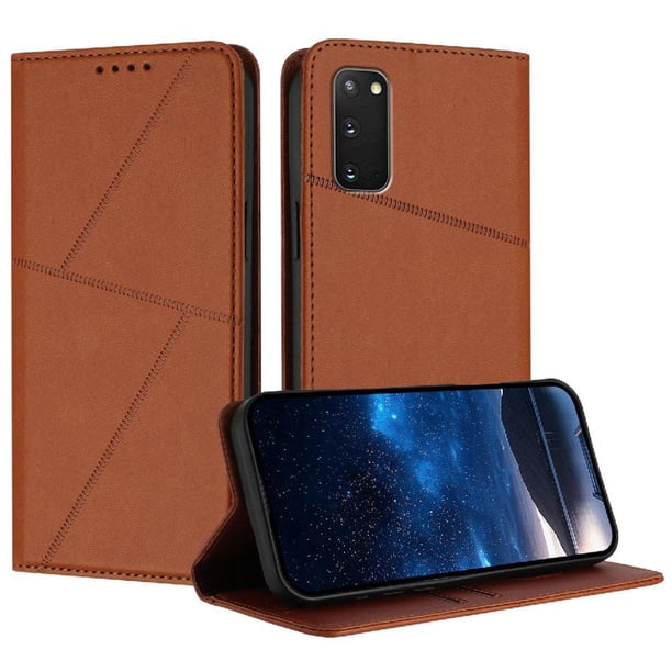 Funda Cartera Magnética para Samsung Galaxy S20 FE Protección Antichoque con Ranuras Marrón