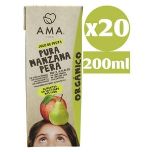 Ama Time - Pack Ama Jugo De Fruta Orgánico Manzana Pera 20X200Cc Tetra