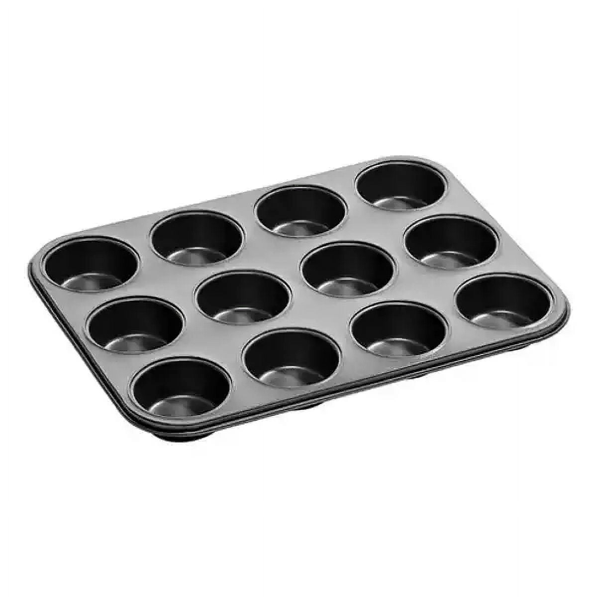 Leon Import - Molde 12 Cupcakes Molde Cupcake Muffins Tortas Reposteria Color Negro