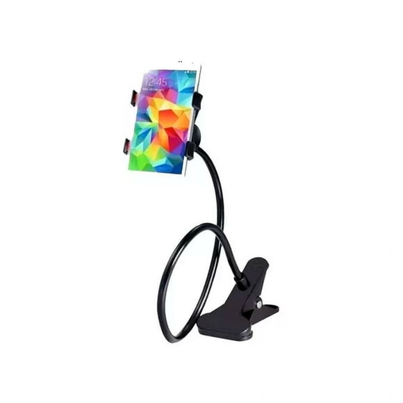 Soporte De Celular Pinza Brazo Flexible Mesas Camas Y Autos Negro