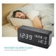 thumbnail image 3 of Reloj Digital LED Despertador Mesa De Noche Madera Negra, 3 of 6