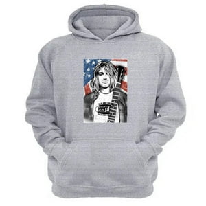 Genérico - Poleron Canguro Kurt Cobain Gris Claro Talla Xs Unisex
