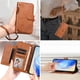 thumbnail image 4 of Funda tipo cartera para Nothing CMF Phone 1 con bolsillo con cremallera, tarjetero, soporte, correa para la muñeca y tapa de cuero marrón, 4 of 5