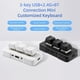 thumbnail image 3 of Teclado MK321-Pro de 3 teclas, personalizado, con interruptor mecánico azul, conexión USB+2.4G+BT para oficina, juegos, multimedia, color blanco., 3 of 6