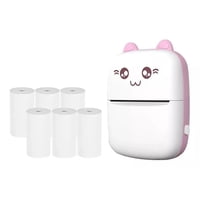 Maxdescuentos - Mini Impresora Termica Bluettoh Rosa Mas 6 Rollos