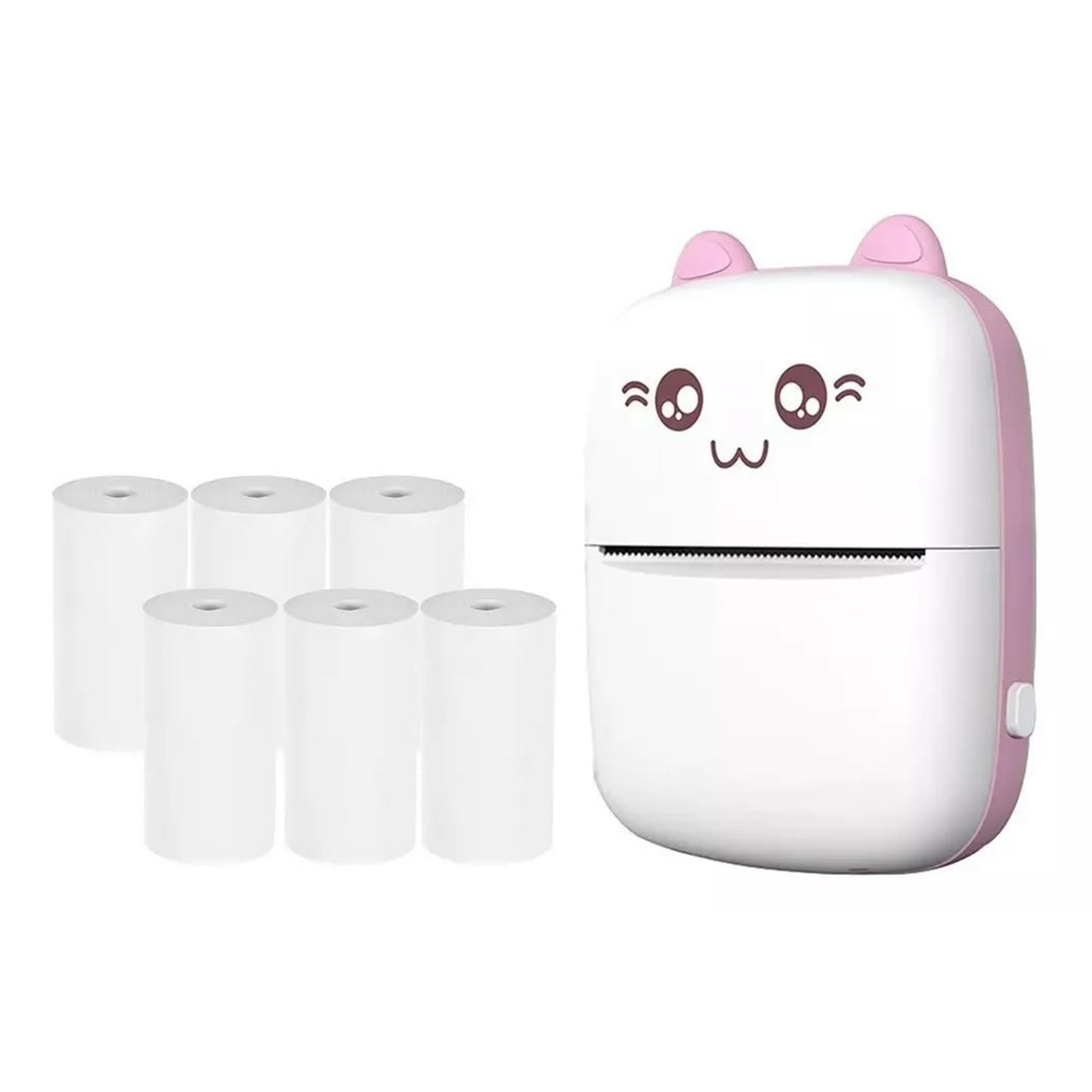 Maxdescuentos - Mini Impresora Termica Bluettoh Rosa Mas 6 Rollos