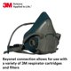 thumbnail image 3 of Respirador 3M Rugged Comfort Half Face Piece 6501 Small, 3 of 7