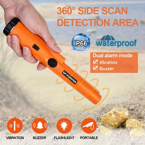 1pc Metal Detector Pinpointer Waterproof Handheld Pin Pointer Wand Gold Treasure Hunting Unearthing Tool Accessories With Buzzer Vibration For Adults