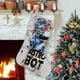 thumbnail image 1 of Astro Bot Tema: Calcetines de Navidad, fino lino blanco para colgar en escaleras y chimenea, decoración navideña para el hogar, regalo de Navidad. 45cm × 32cm, 1 of 5