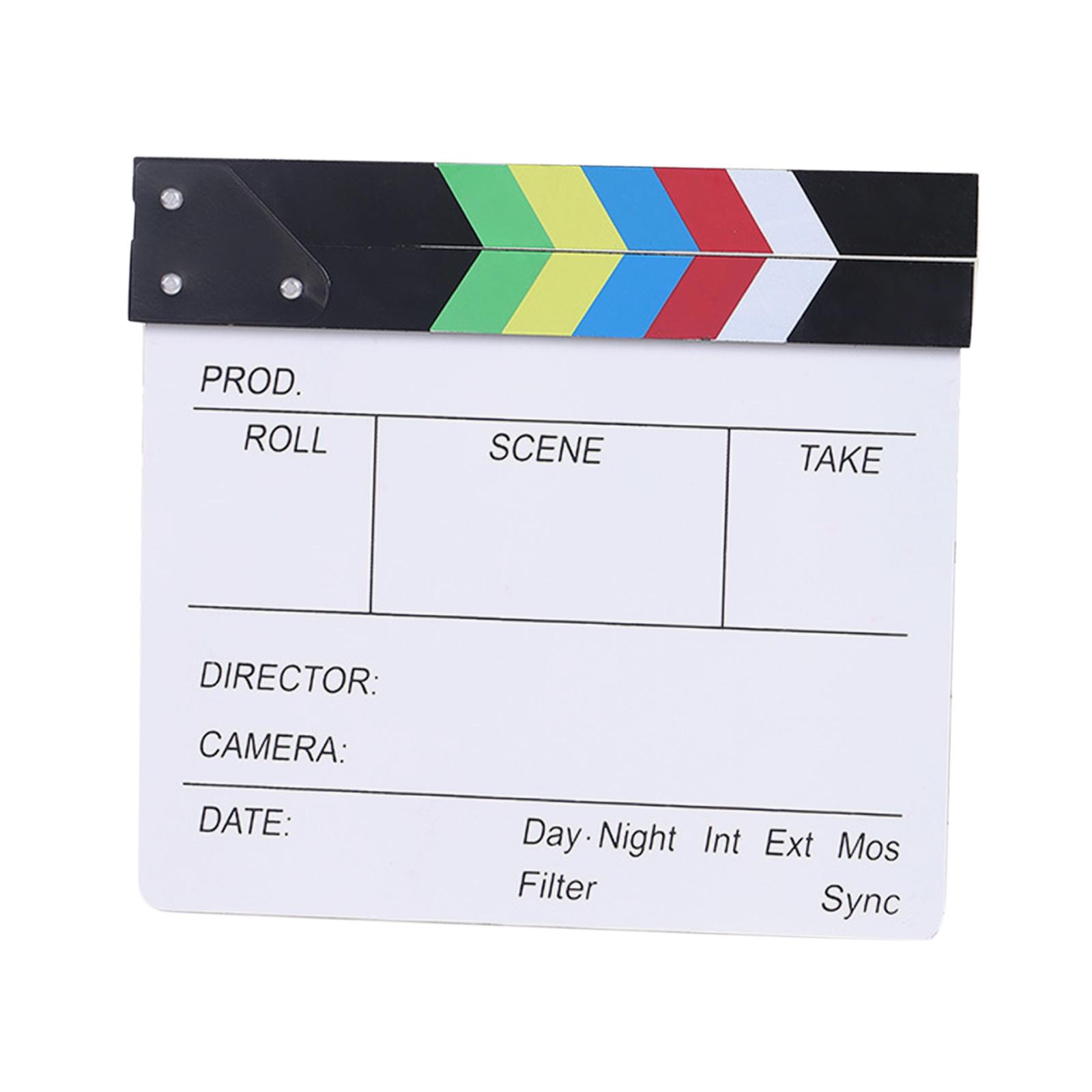 Magideal - Película Profesional Clapboard Clapper Board Film Slate Mini Accesorios Duraderos Madera De Borrado Para Video Cámara De Fondo Fotografía , Colorful Vistoso