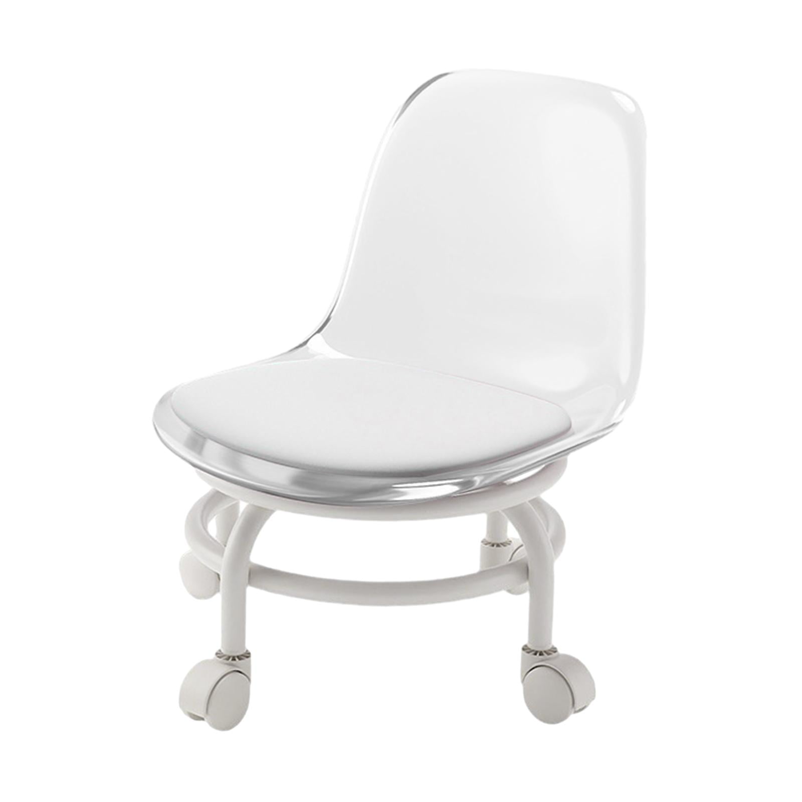 Magideal - Paburas De Bajo Enrollamiento, Taburete De Rodillo Y Respaldo Mínimo Móvil Mini Taburete Giratorio Taburete De Silla De 360 Degree Paburas De Rodadura Gi Claro