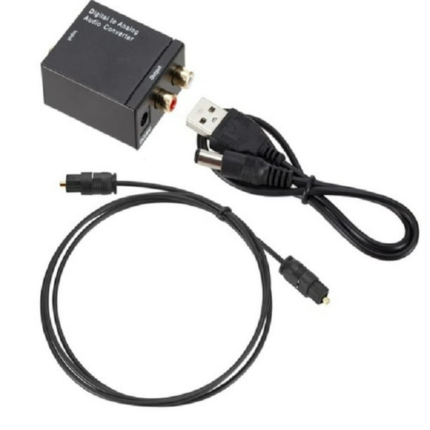 Adaptador Optico a RCA Convertidor Audio Optico CON CABLE OPTICO