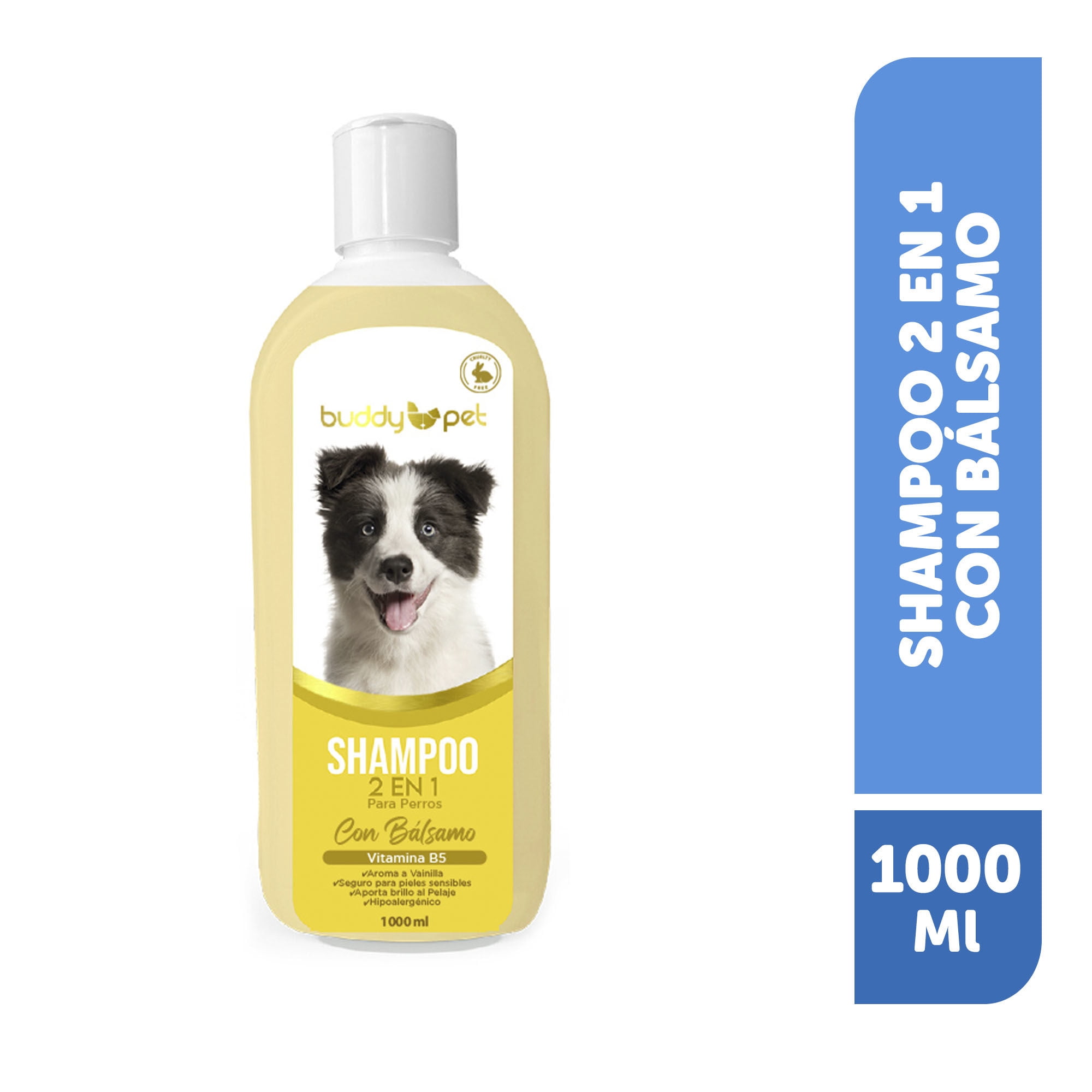 Shampoo Para Perro Balsámico Aroma Vainilla Botella 1000 ml Buddy Pet