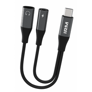 Irm - Adaptador Convertidor Audio Dual Usb-C A Auxiliar Y Usb-C