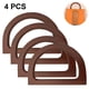 thumbnail image 1 of Xiao Hua Asa de Bolsa de Madera de 4 Piezas, Repuesto, Bolso en Forma de D, Suministros para Hacer Carteras, Marrón, 1 of 4