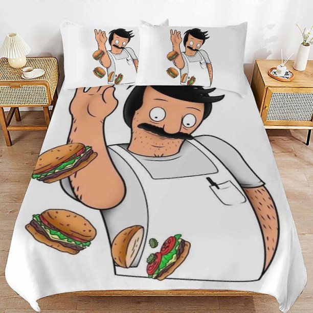 Bob's Burgers Duvet Cover Set, 3 Piece Bedding Set Decorative Comforter Cover Set