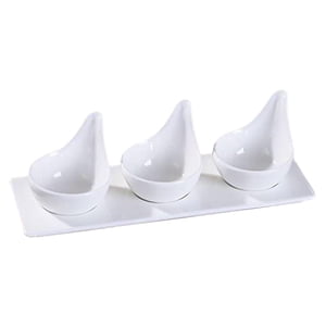 Bothyi - Cuencos Blancos Para Salsa, Plato Para Barbacoa, Cena, Salsa De Soja, Salsa De Tomate, Condimento Grande