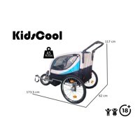 Kidscool - Carro Jogger Azul Baby Trailer Duplex