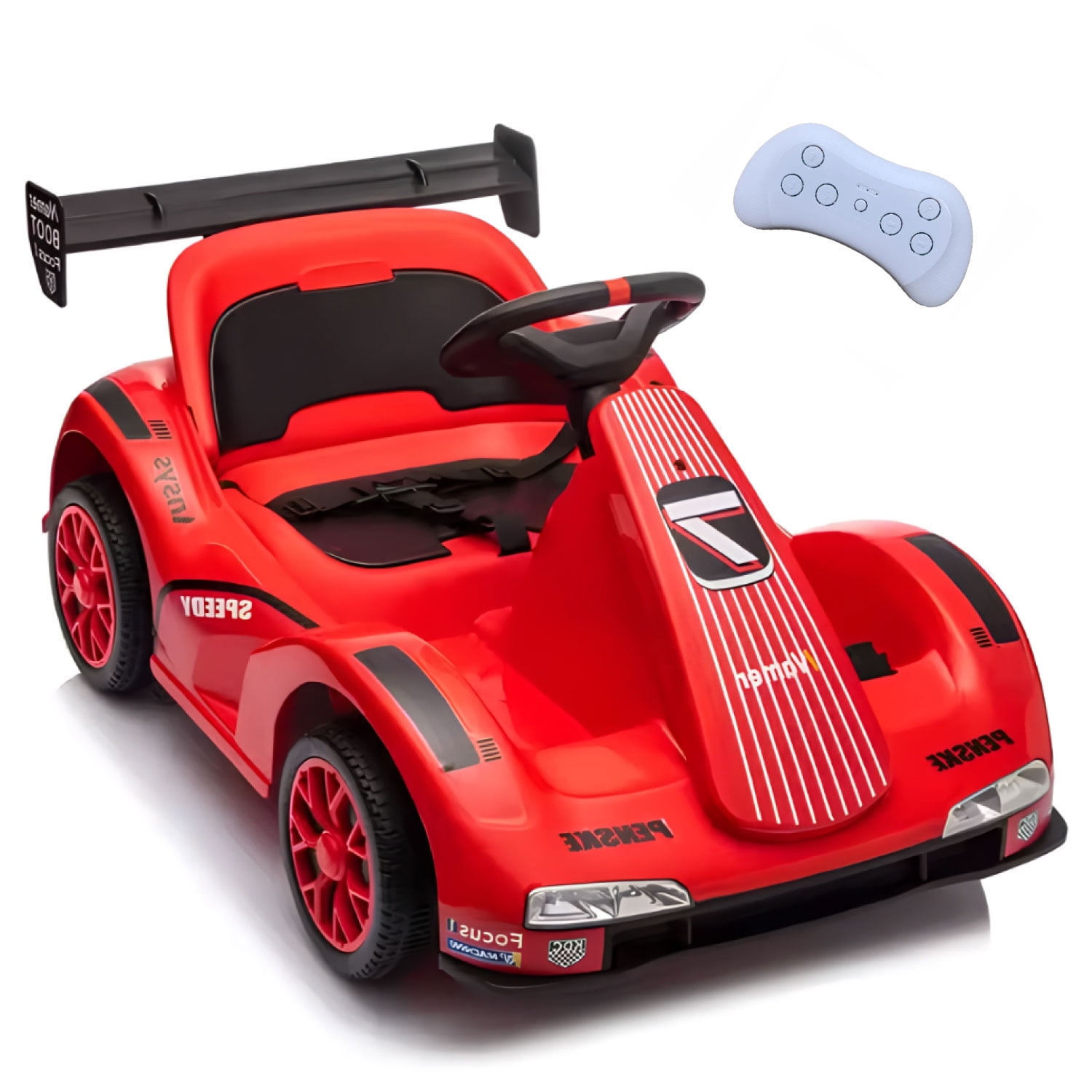 Mundo Online - Auto Eléctrico Niños Karting Con Control, Luz Y Sonido Rojo