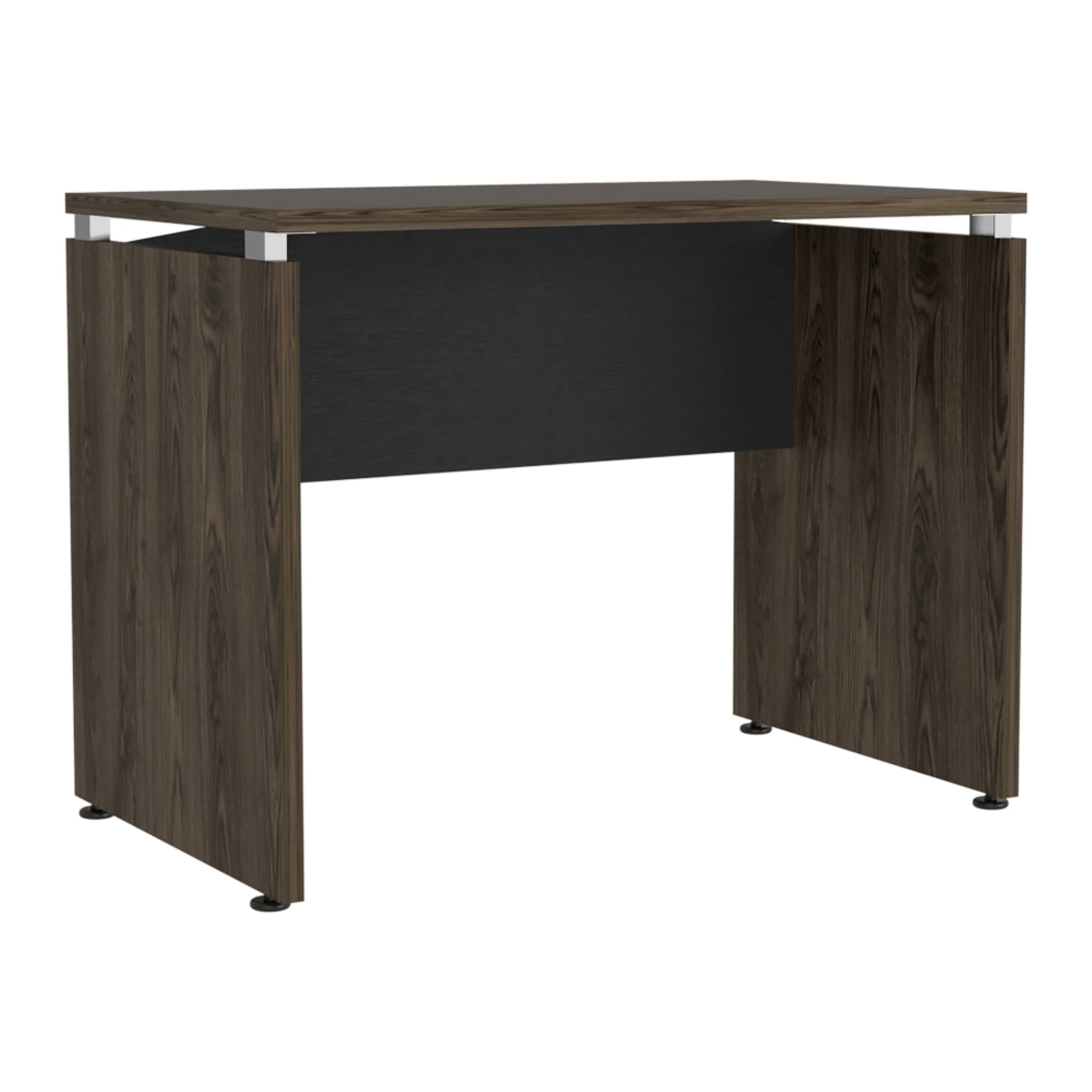 Fmfurniture - Escritorio 75x100x60 Cm Fm-007n Negro Y Café Oscuro