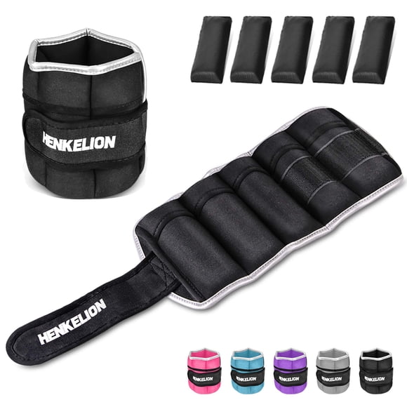 Pesas de tobillo Henkelion ajustables con tiras reflectantes de 2 kg