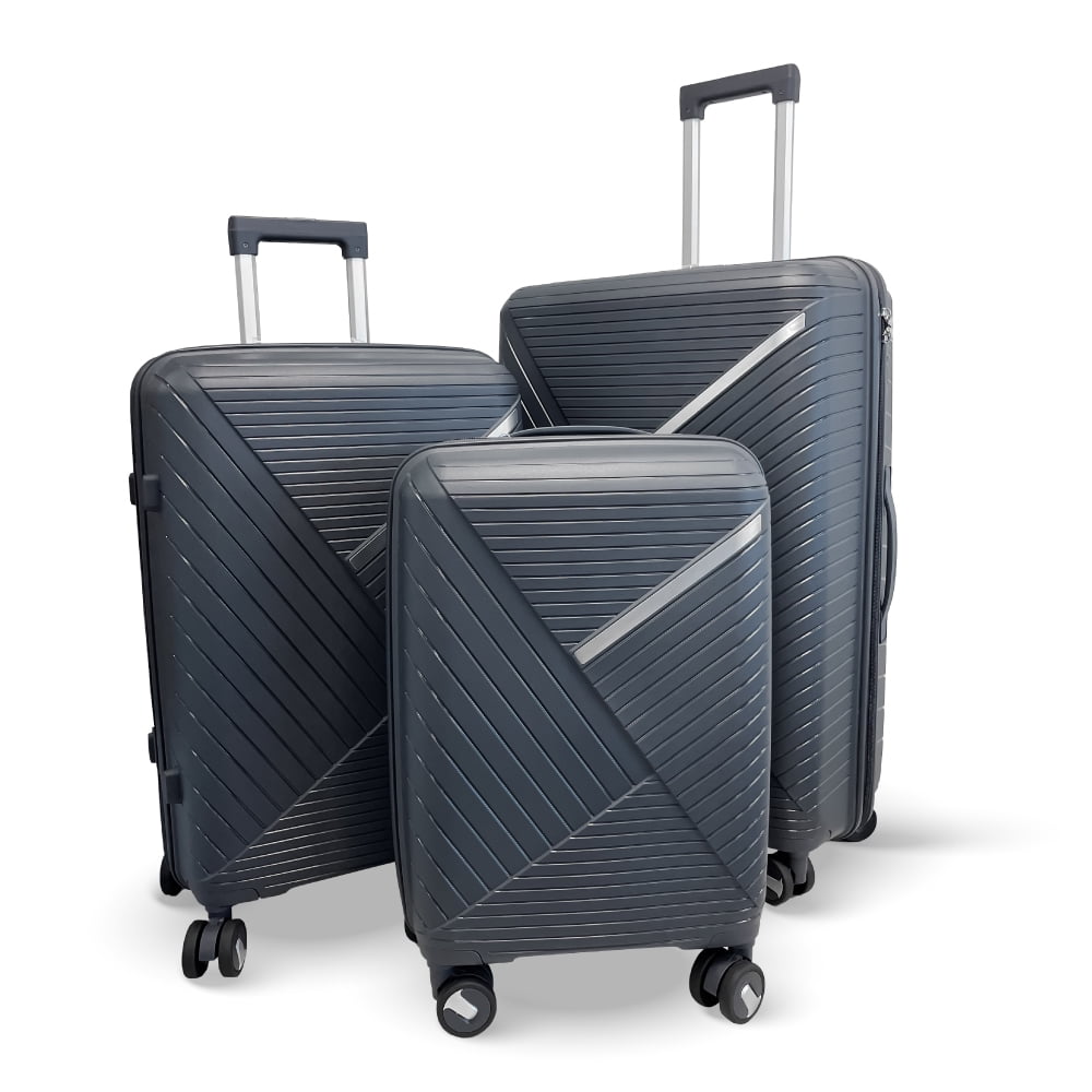 Home&design - Set 3 Maletas Rígidas Urban 360° Gris Oscuro S/m/l