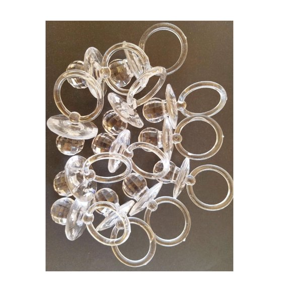 Chupón RBN de acrílico prisma 3D con corte diamante de cristal 2.5 cm x36