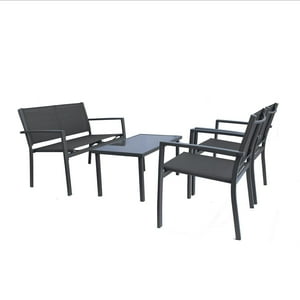 Juego Set De Terraza Sicilia 4 Piezas Northwest Negro Único