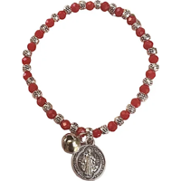 Genérico - Pulsera San Benito Cristales Rojos Protección