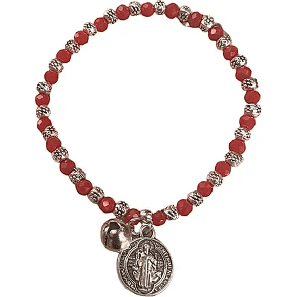 Pulsera San Benito cristales rojos protección