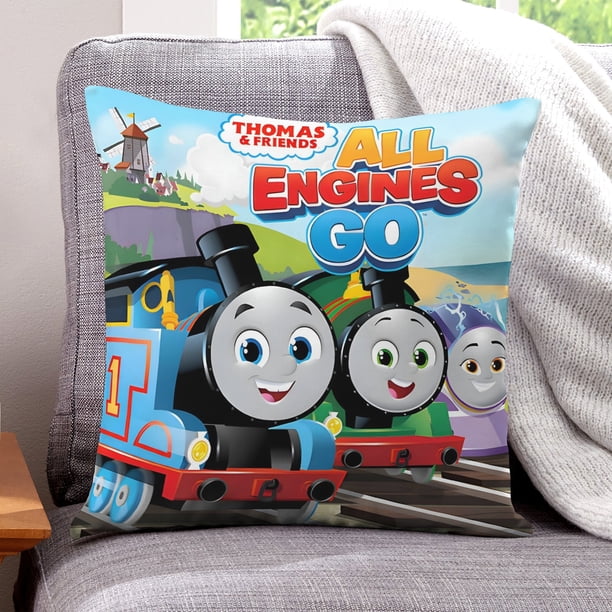 Thomas Fundas de almohada de terciopelo con tema, regalos de funda de almohada, decoración para el hogar, cojín de lanzar, regalo de cumpleaños para fans y parejas.50*50cm.